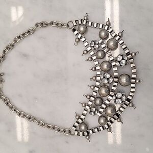 Necklace Silver and Rinestone 20"